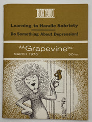 AA Grapevine - Learning to Handle Sobriety - March 1975 Recovery Collectibles