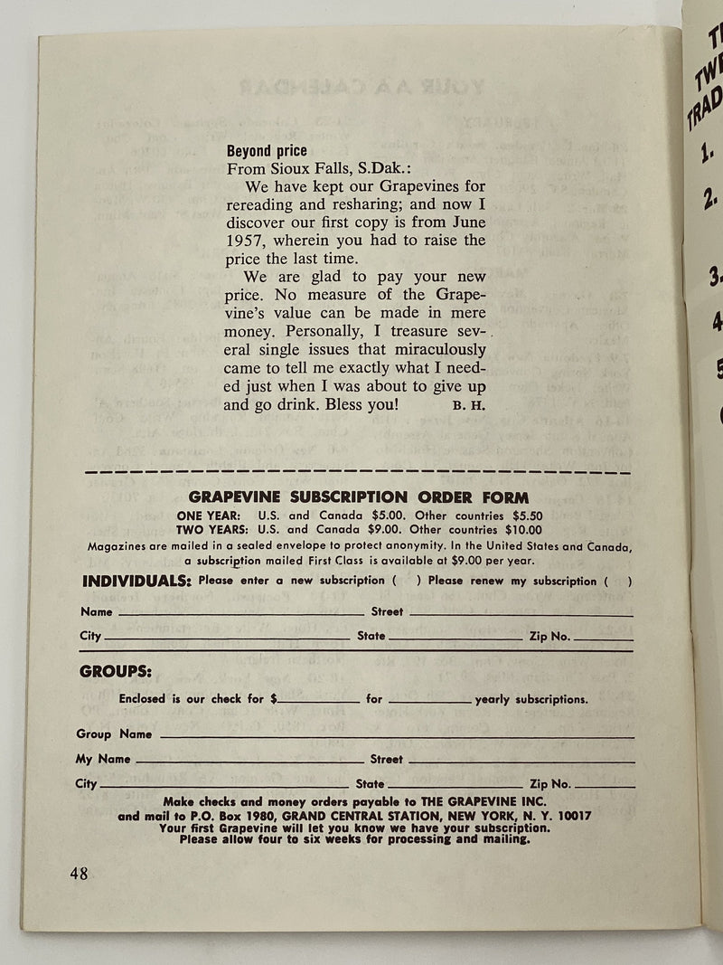 AA Grapevine - Learning to Handle Sobriety - March 1975 Recovery Collectibles