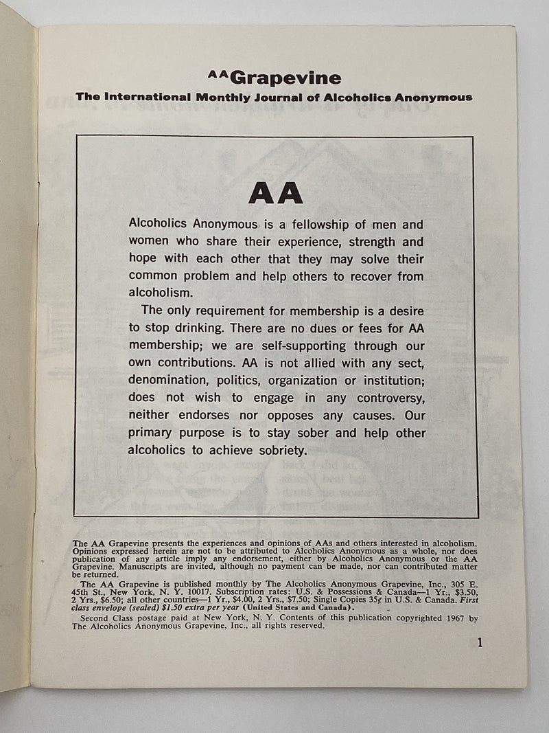 AA Grapevine - Loners - June 1967 Recovery Collectibles