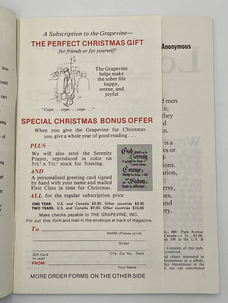 AA Grapevine - Losing The Desire to Drink - December 1978 Recovery Collectibles