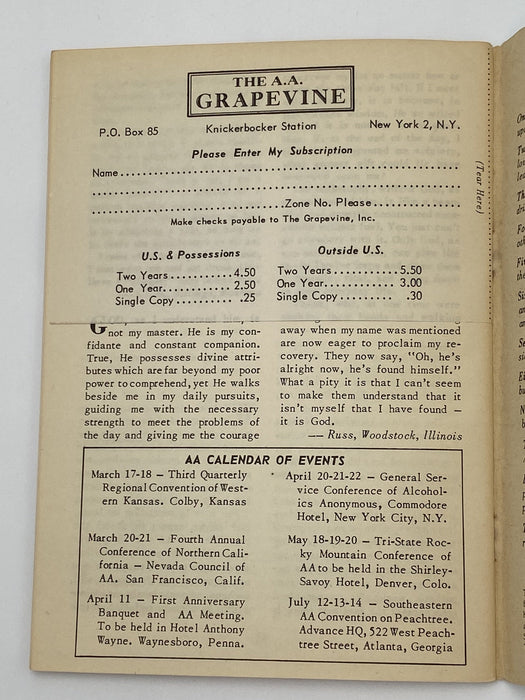 AA Grapevine - March 1951 Recovery Collectibles