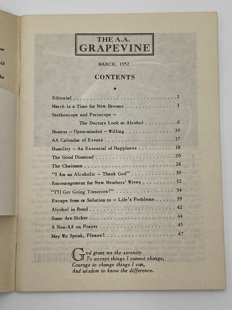 AA Grapevine - March 1952 Recovery Collectibles