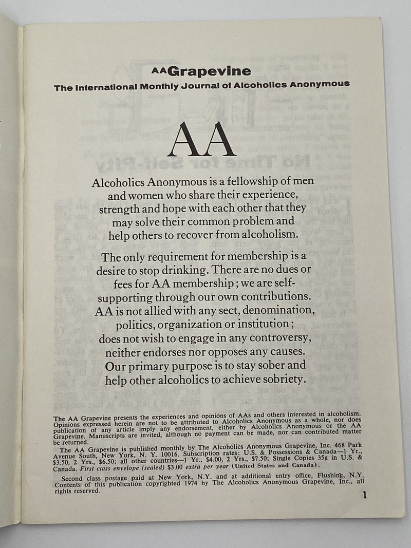 AA Grapevine - March 1974 Recovery Collectibles