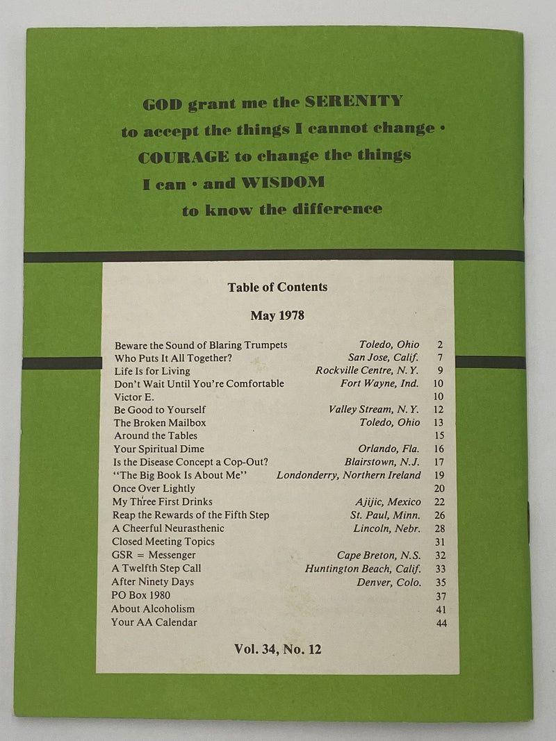 AA Grapevine - May 1978 Recovery Collectibles