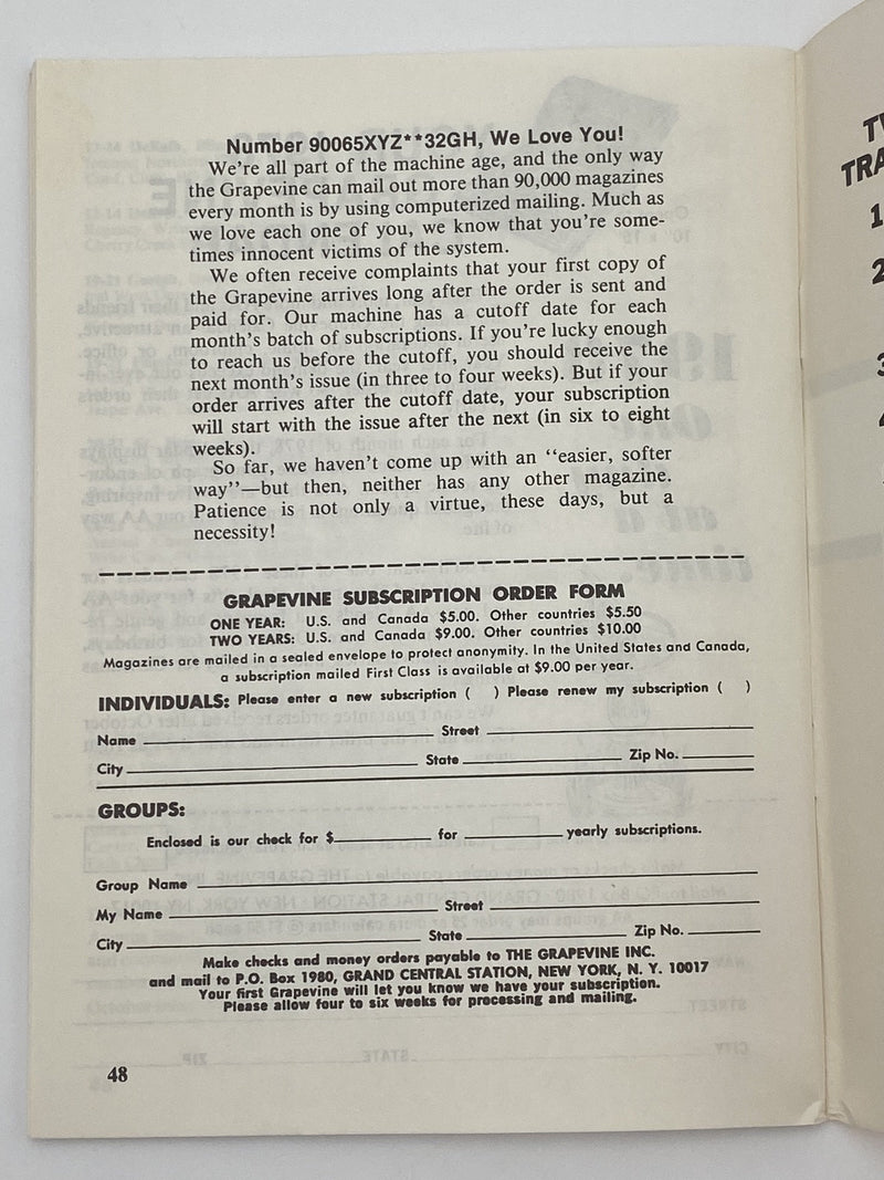 AA Grapevine - Overcoming Depression - August 1977 Recovery Collectibles