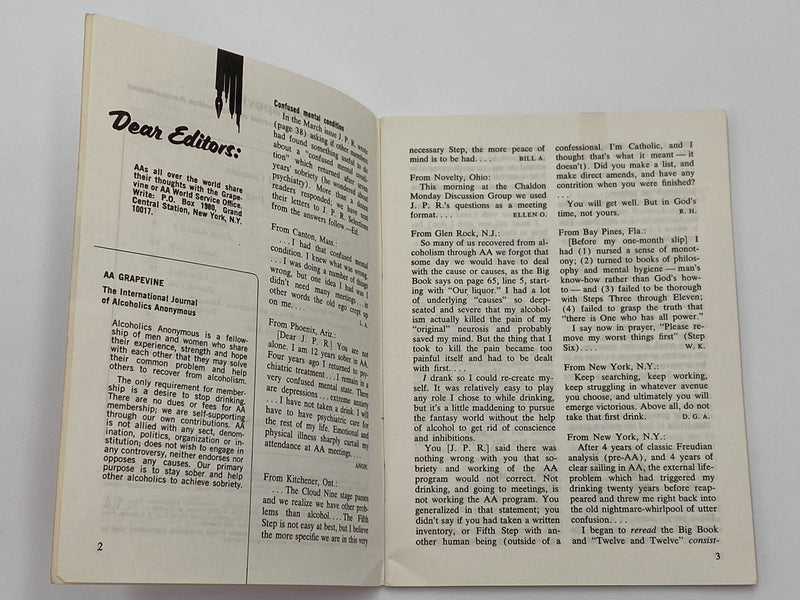 AA Grapevine - Past/Present/Future - July 1968 Recovery Collectibles