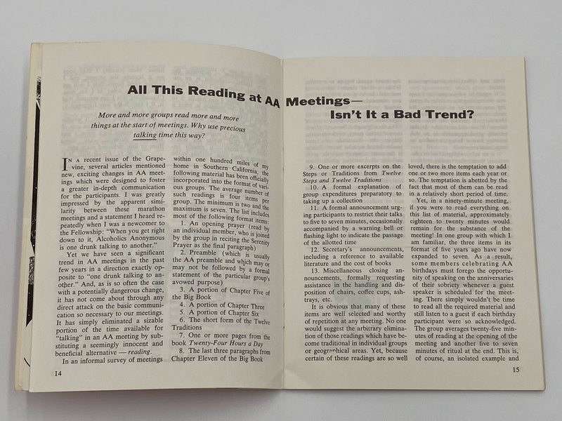 AA Grapevine - Past/Present/Future - July 1968 Recovery Collectibles