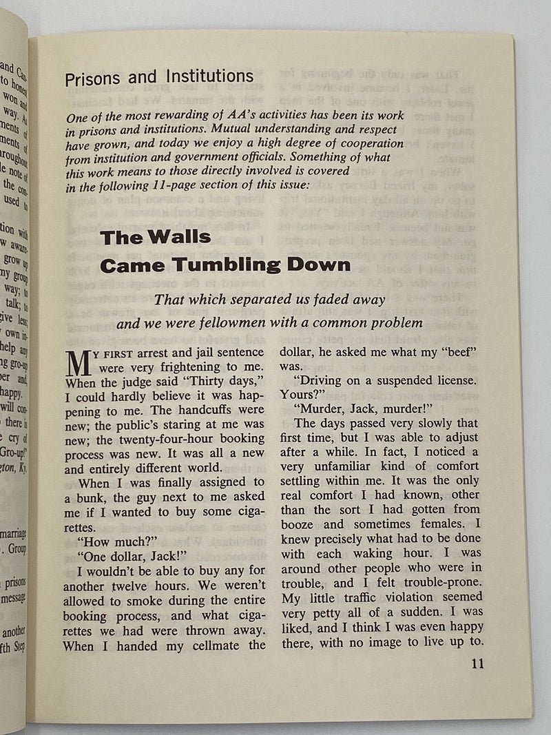 AA Grapevine - Prisons - July 1970 Recovery Collectibles