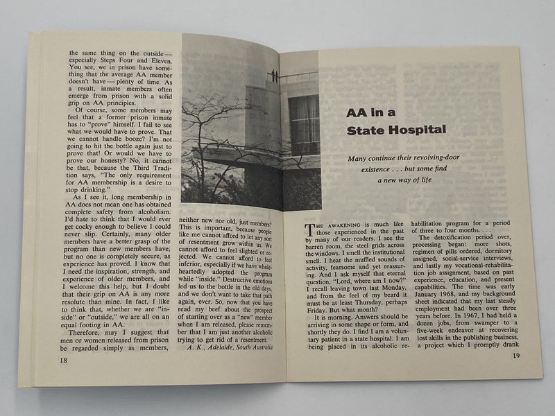 AA Grapevine - Prisons and Institutions - July 1970 Recovery Collectibles