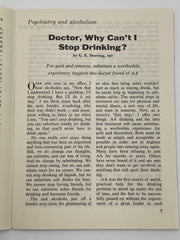 AA Grapevine - Psychiatry and Alcoholism - August 1970 Recovery Collectibles