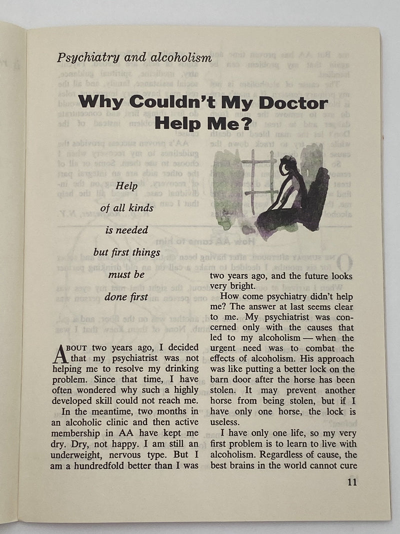 AA Grapevine - Psychiatry and Alcoholism - August 1970 Recovery Collectibles