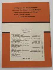 AA Grapevine - Psychiatry and Alcoholism - August 1970 Recovery Collectibles