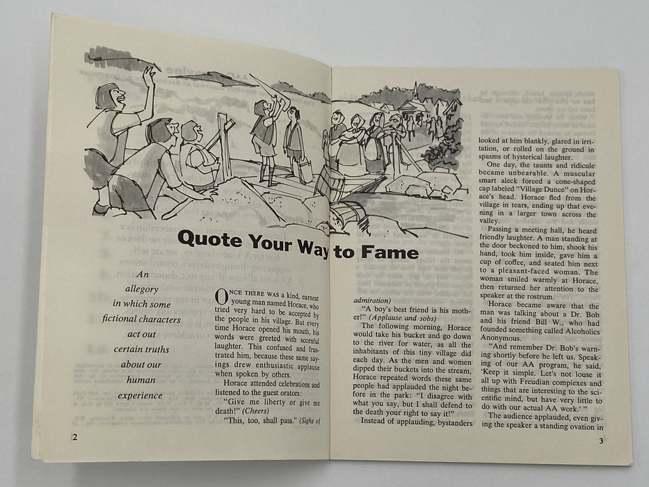 AA Grapevine - Quote Your Way To Fame - December 1972 Recovery Collectibles