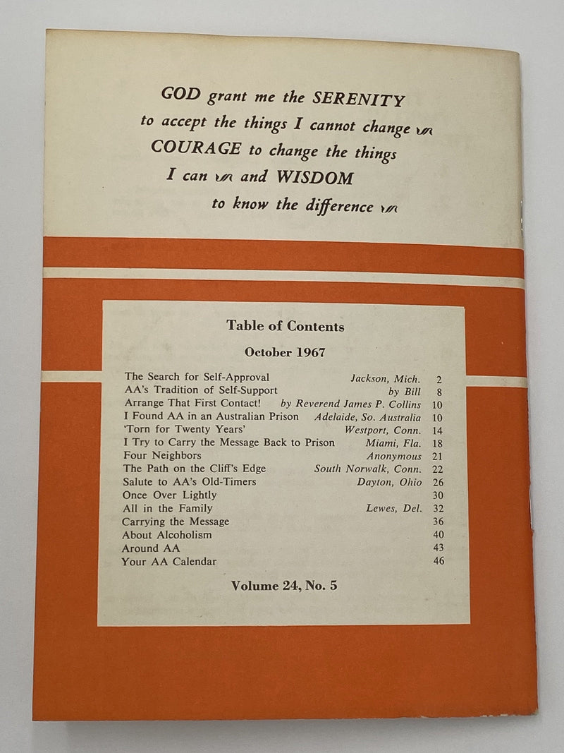 AA Grapevine - Self-Supporting by Bill - October 1967 Recovery Collectibles
