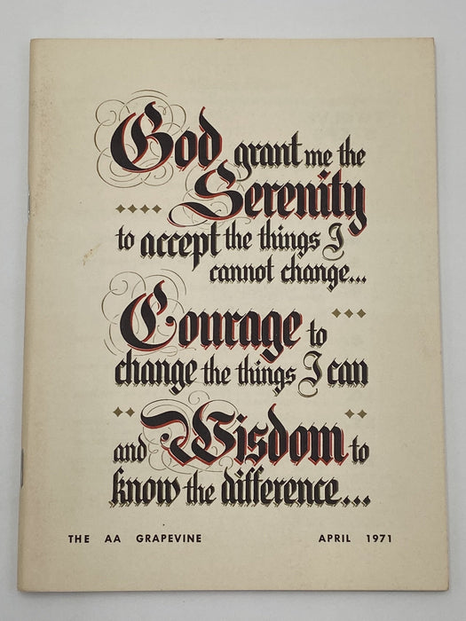 AA Grapevine - Slogans - April 1971 Recovery Collectibles