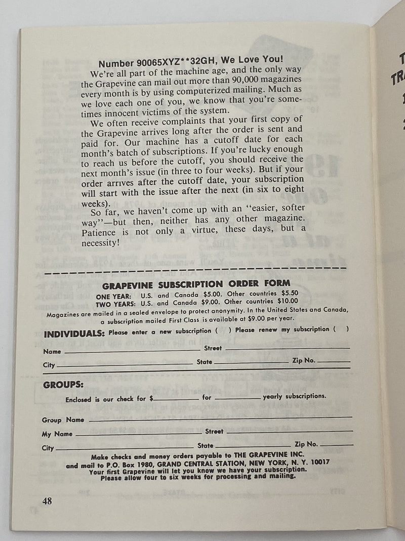 AA Grapevine - Special Groups - October 1977 Recovery Collectibles