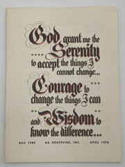 AA Grapevine - Spiritual Experience - April 1978 Recovery Collectibles