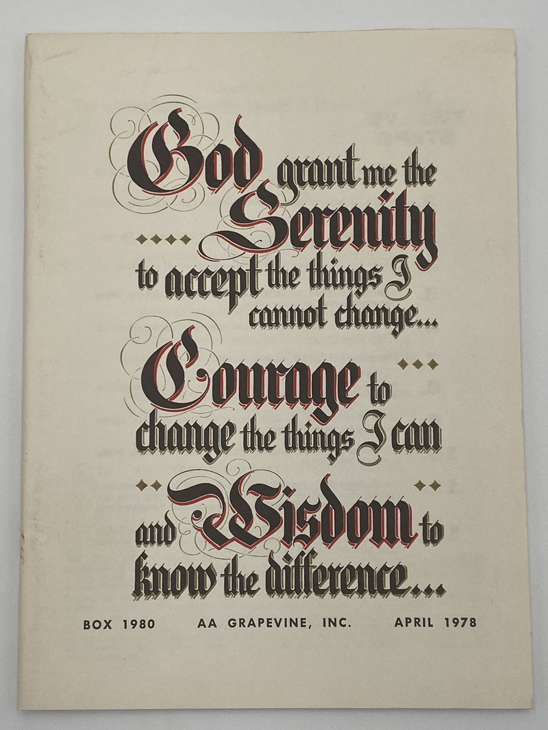 AA Grapevine - Spiritual Experience - April 1978 Recovery Collectibles