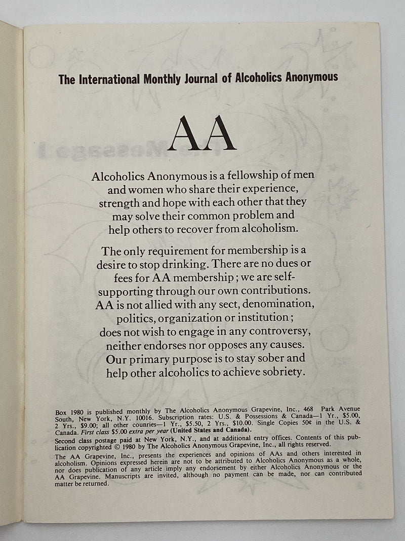 AA Grapevine - Spiritual Experience - April 1980 Recovery Collectibles