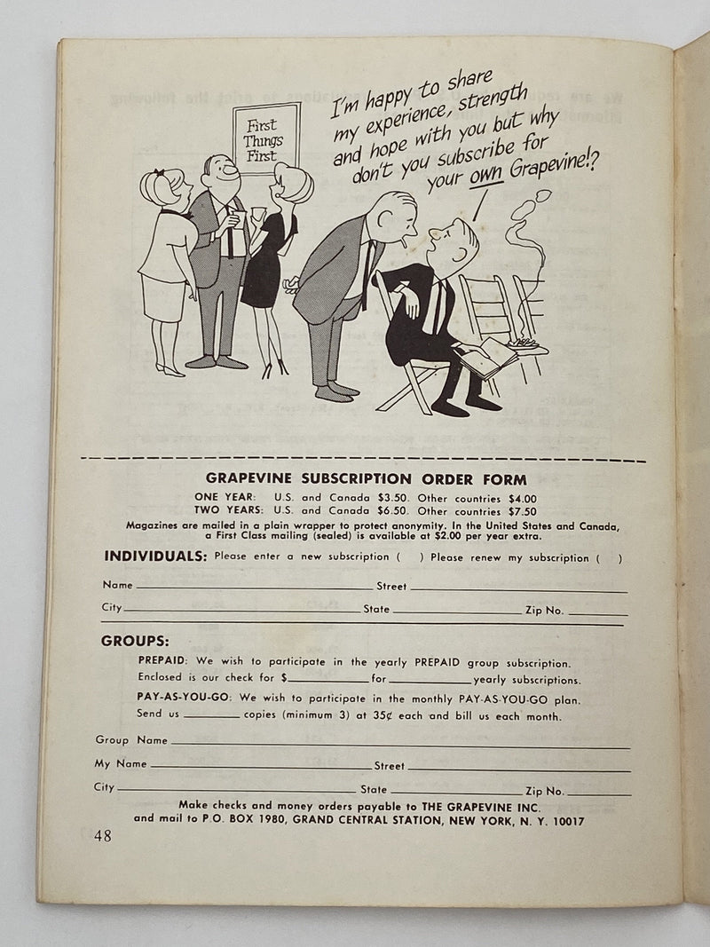 AA Grapevine - Spiritual Experience - January 1970 Recovery Collectibles