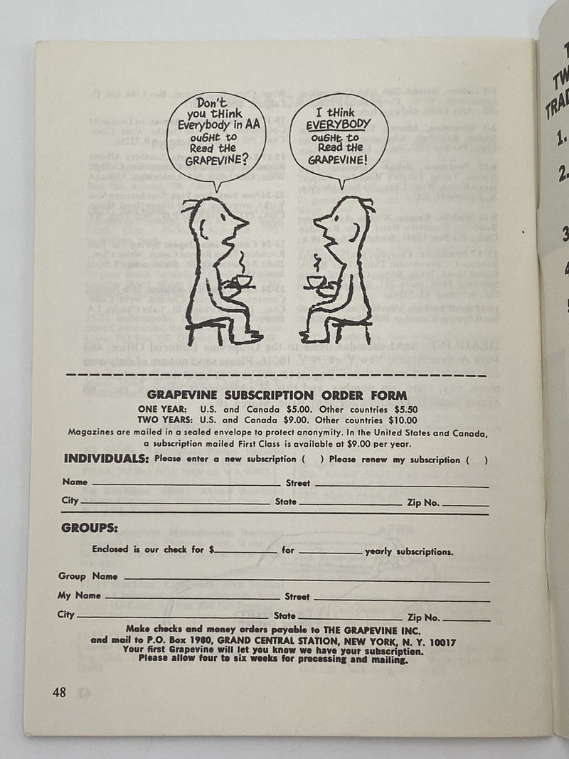 AA Grapevine - Striving to Fail - March 1977 Recovery Collectibles