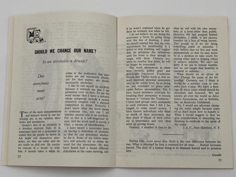 AA Grapevine - Take Step Eleven by Bill - August 1964 Recovery Collectibles