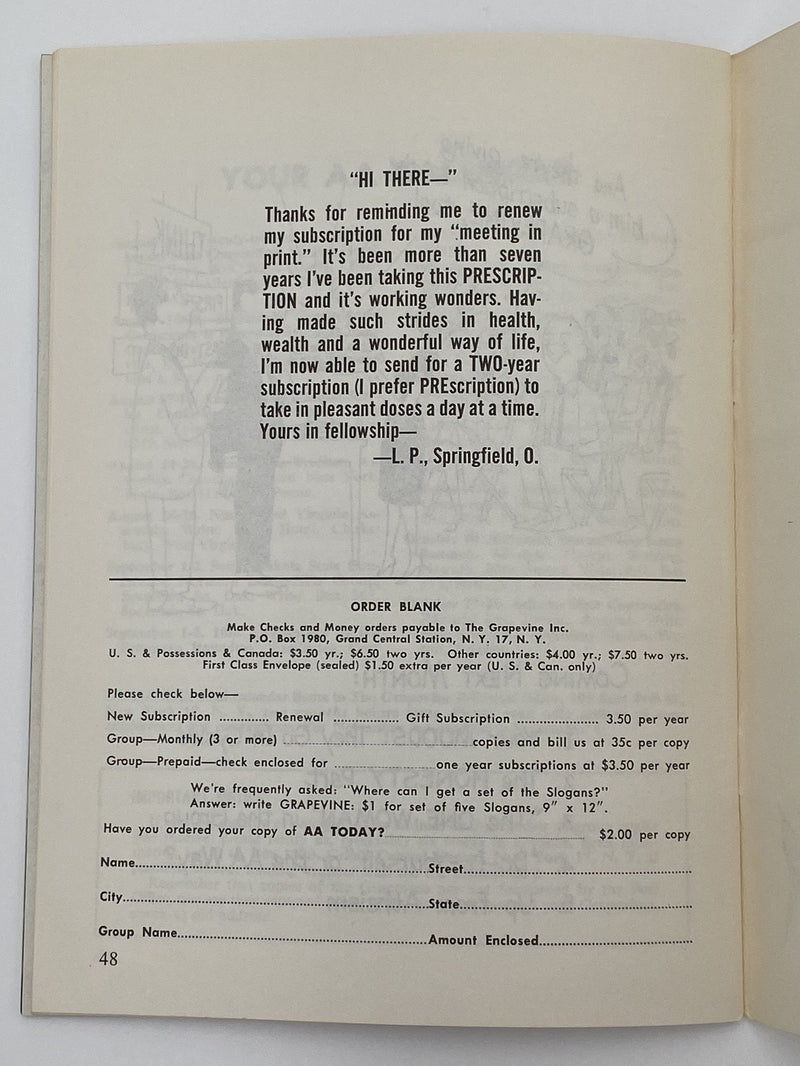 AA Grapevine - Temptation - August 1962 Recovery Collectibles