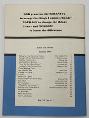 AA Grapevine - Thanks for My Recovery - January 1979 Recovery Collectibles