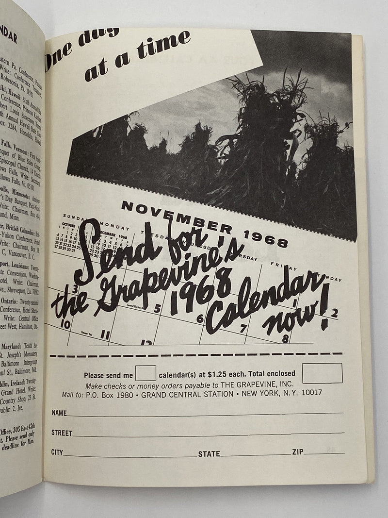 AA Grapevine - The Challenge To AA - November 1967 Recovery Collectibles