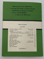 AA Grapevine - The Faith to Believe In What Is - July 1972 Recovery Collectibles