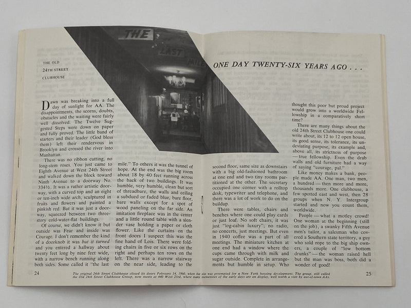 AA Grapevine - The Old 24th Street Clubhouse - October 1966 Recovery Collectibles