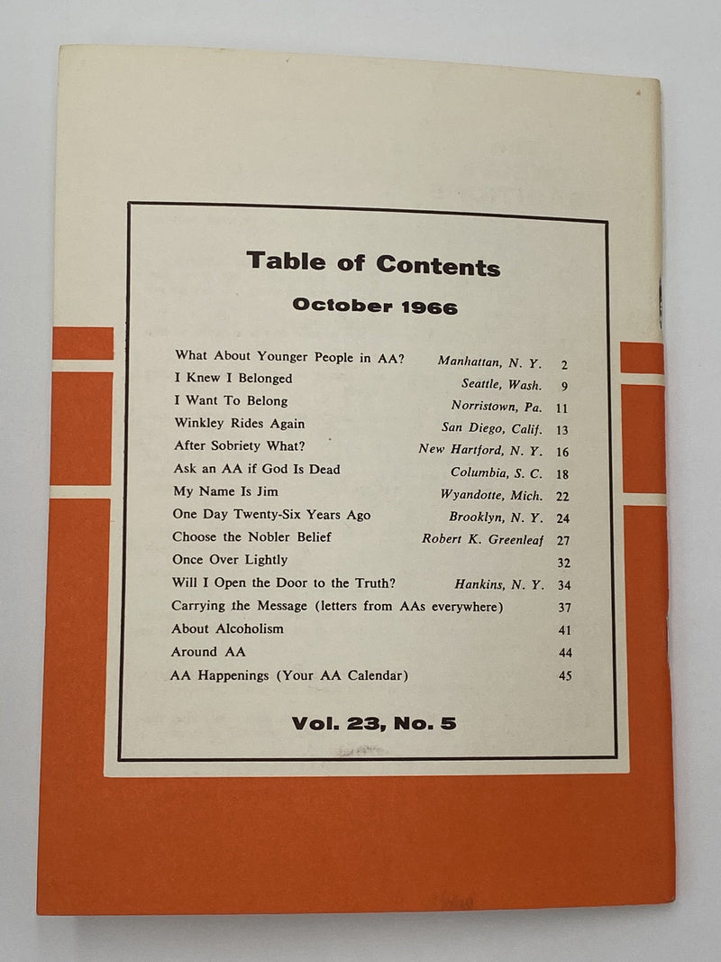 AA Grapevine - The Old 24th Street Clubhouse - October 1966 Recovery Collectibles