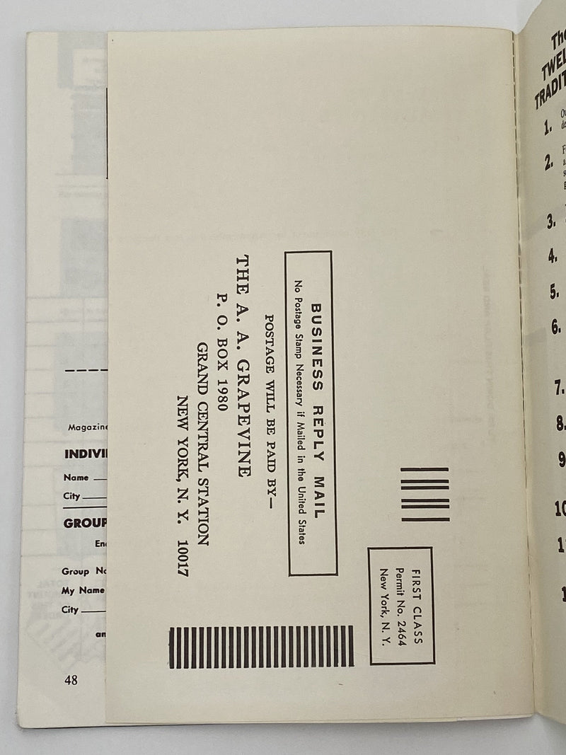 AA Grapevine - The Poor Me’s - May 1979 Recovery Collectibles