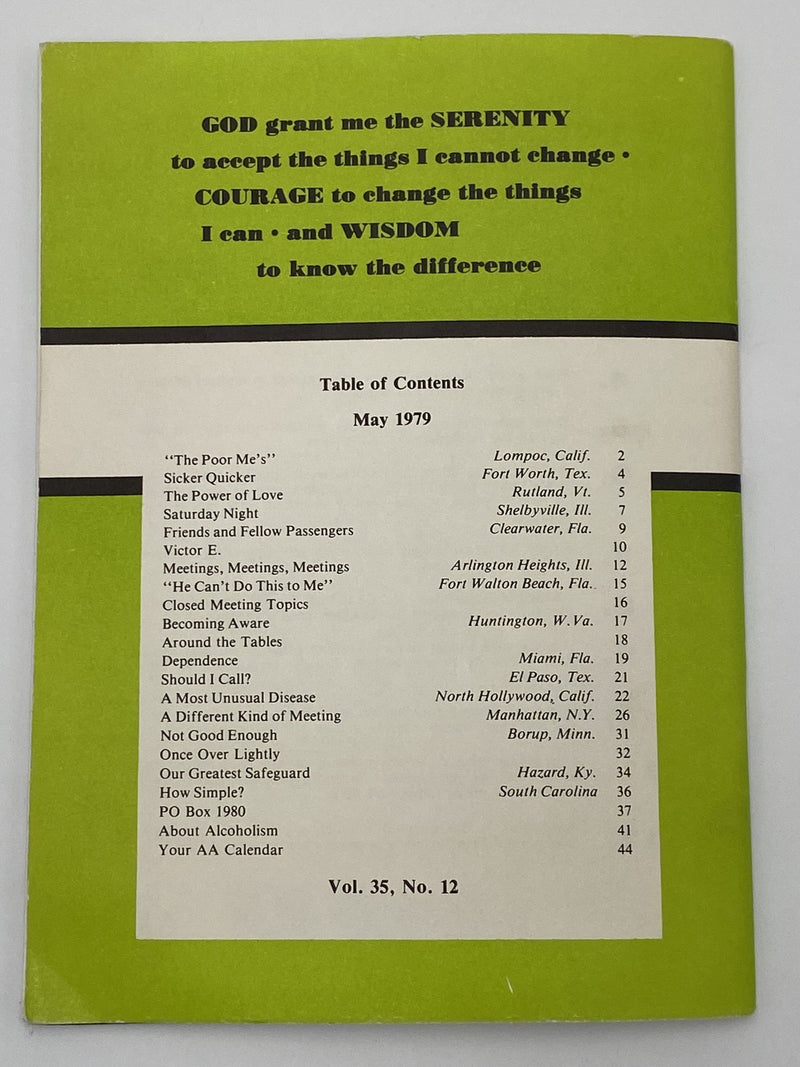 AA Grapevine - The Poor Me’s - May 1979 Recovery Collectibles
