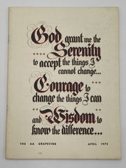 AA Grapevine - The Search for Spiritual Awareness - April 1972 Recovery Collectibles
