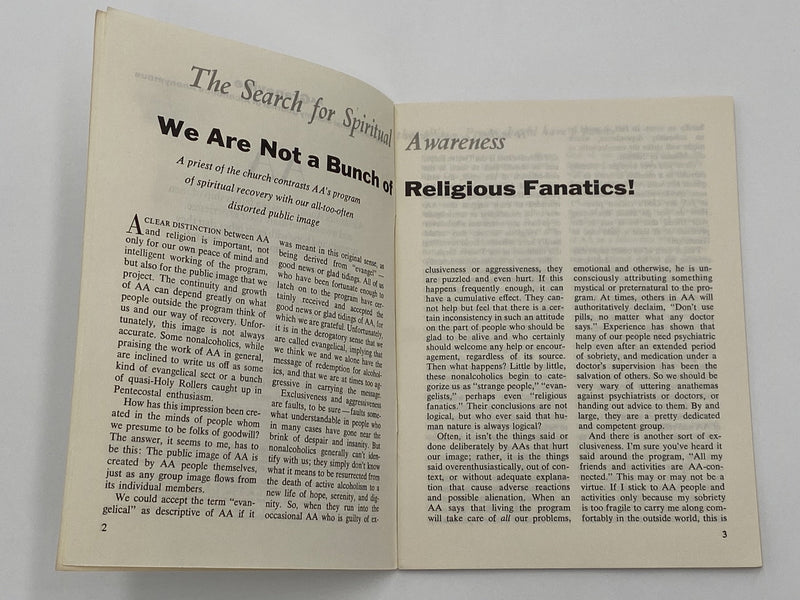 AA Grapevine - The Search for Spiritual Awareness - April 1972 Recovery Collectibles