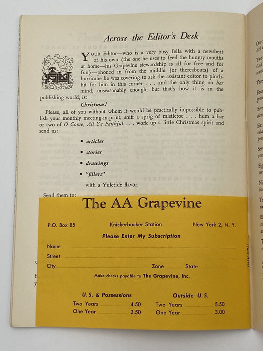AA Grapevine - The Spiritual Angle of AA by Sam Shoemaker - October 1955 Recovery Collectibles