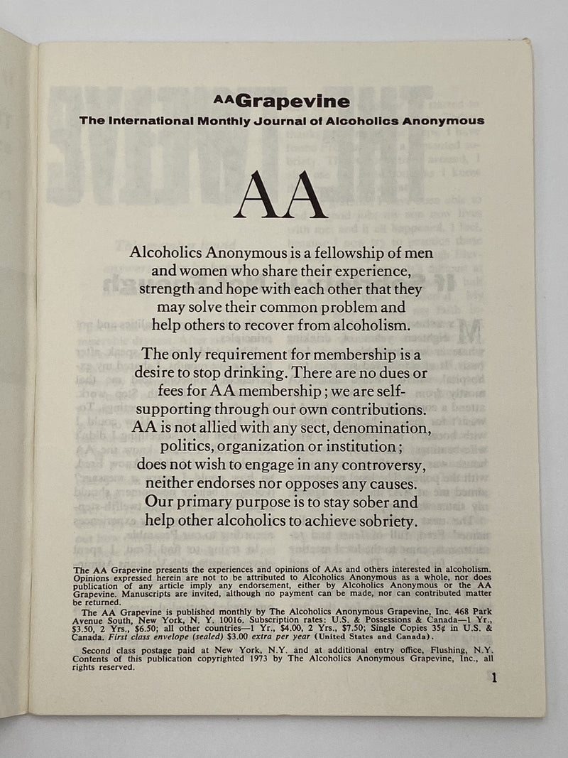 AA Grapevine - The Twelve Steps - March 1973 Recovery Collectibles
