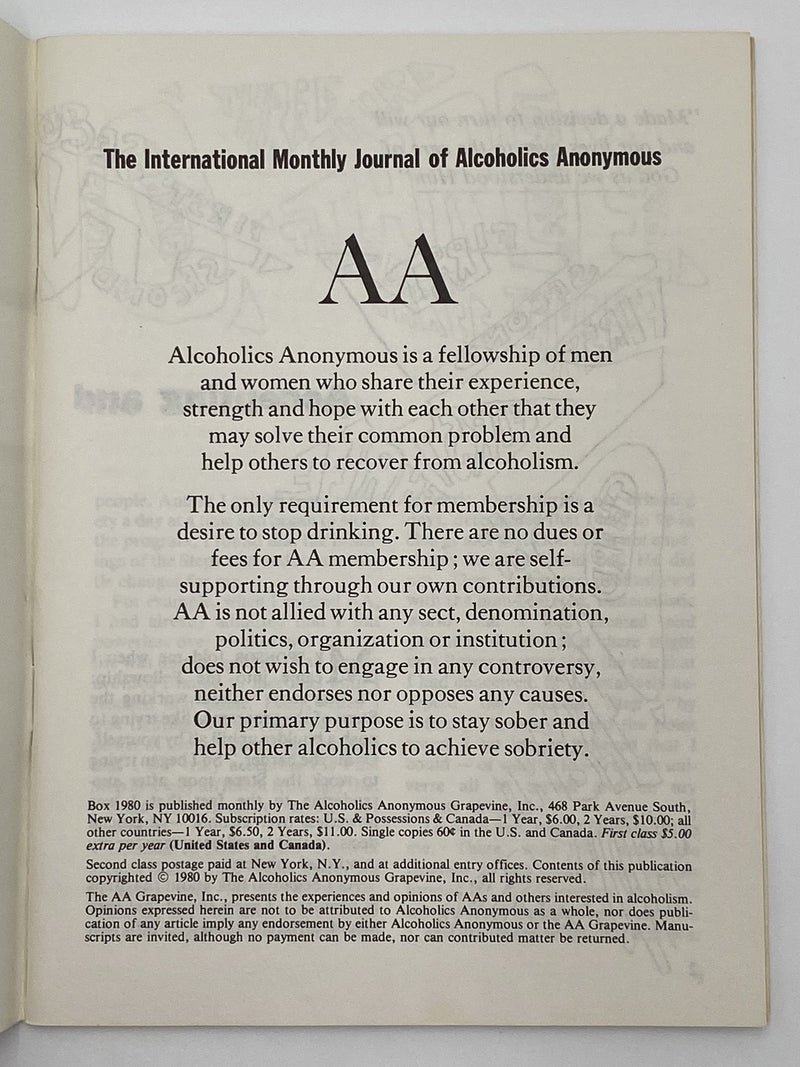 AA Grapevine - Third Step - September 1980 Recovery Collectibles