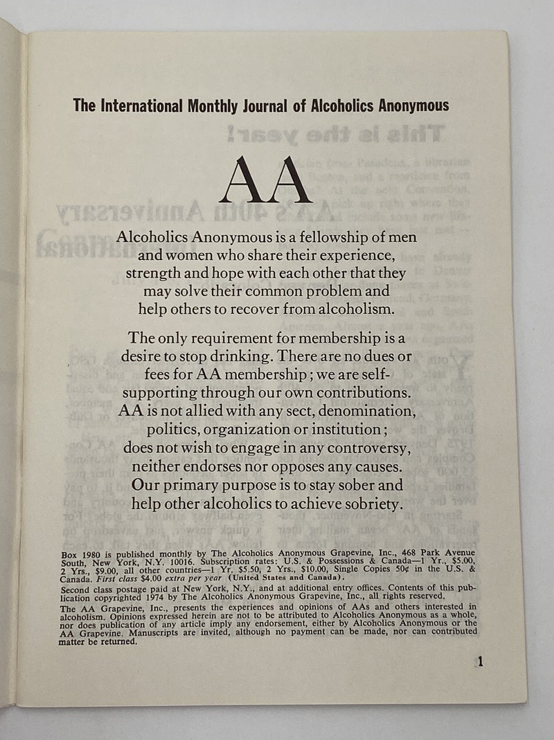 AA Grapevine - This is the Year - January 1975 Recovery Collectibles