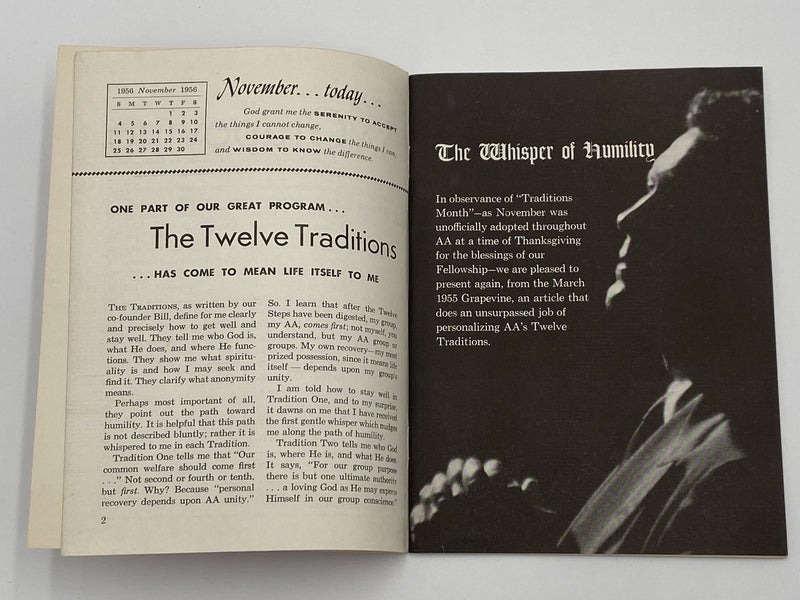 AA Grapevine - Traditions Month - November 1956 Recovery Collectibles
