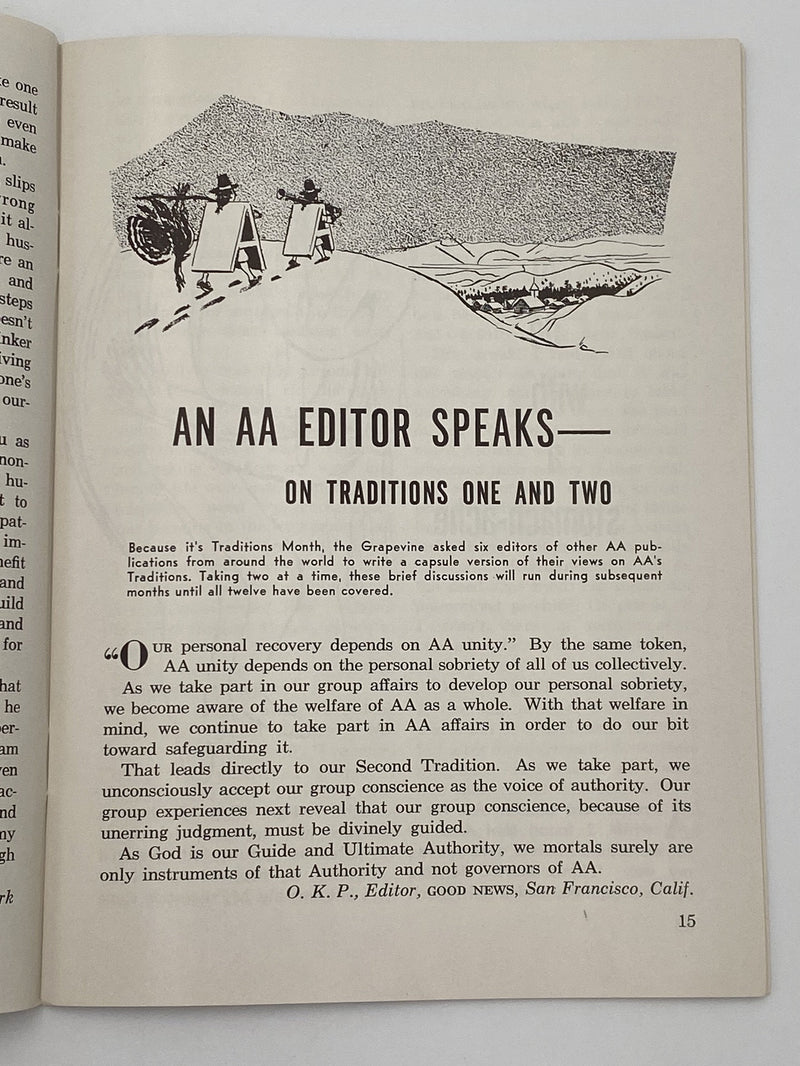 AA Grapevine - Traditions Month - November 1958 Recovery Collectibles