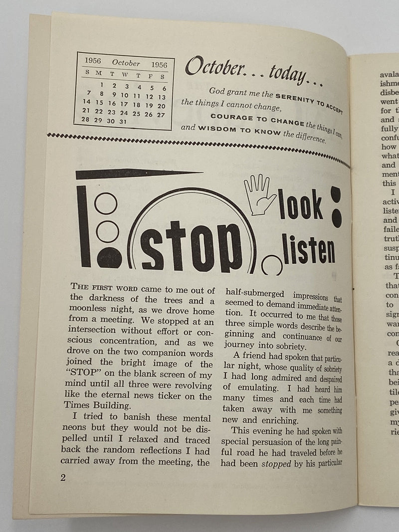AA Grapevine - Tranquilizers - October 1956 Recovery Collectibles