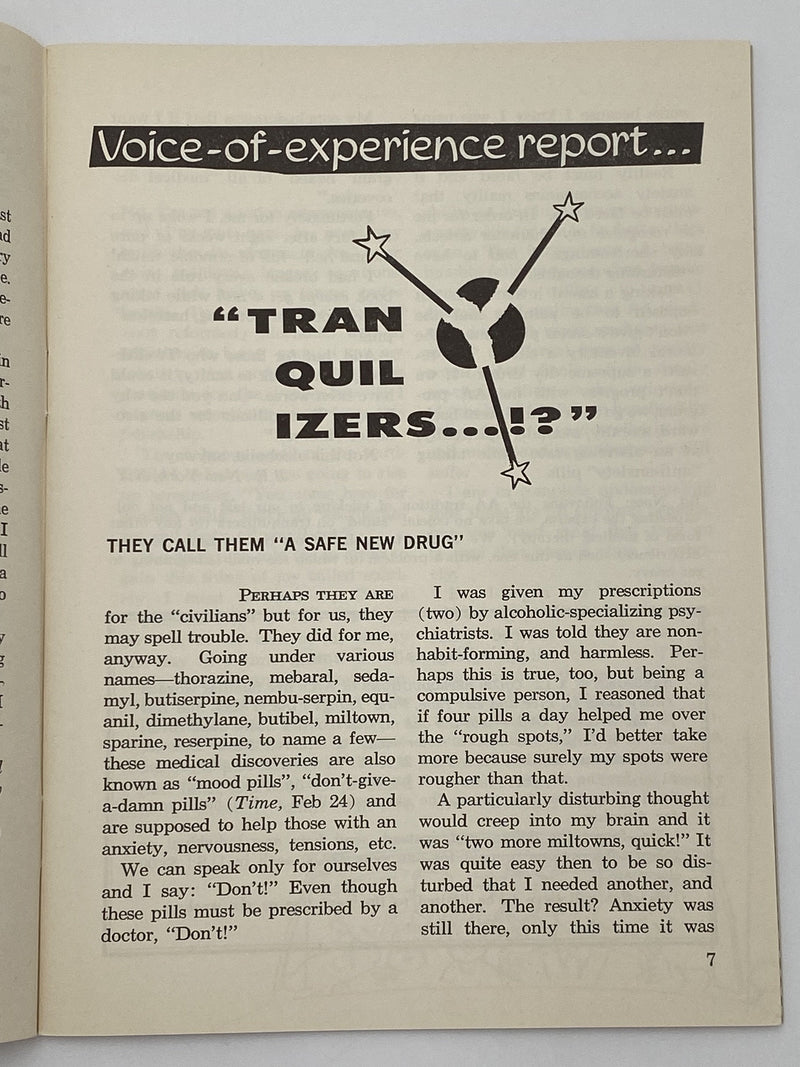 AA Grapevine - Tranquilizers - October 1956 Recovery Collectibles