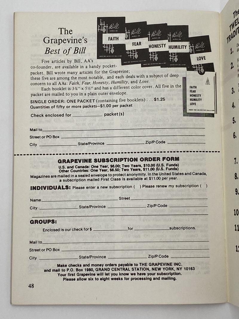 AA Grapevine - Twelfth Step - October 1980 Recovery Collectibles