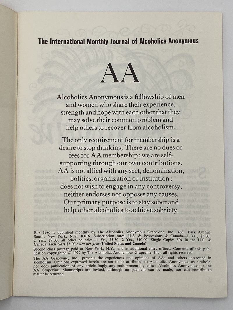 AA Grapevine - Twenty Four Hours - September 1979 Recovery Collectibles