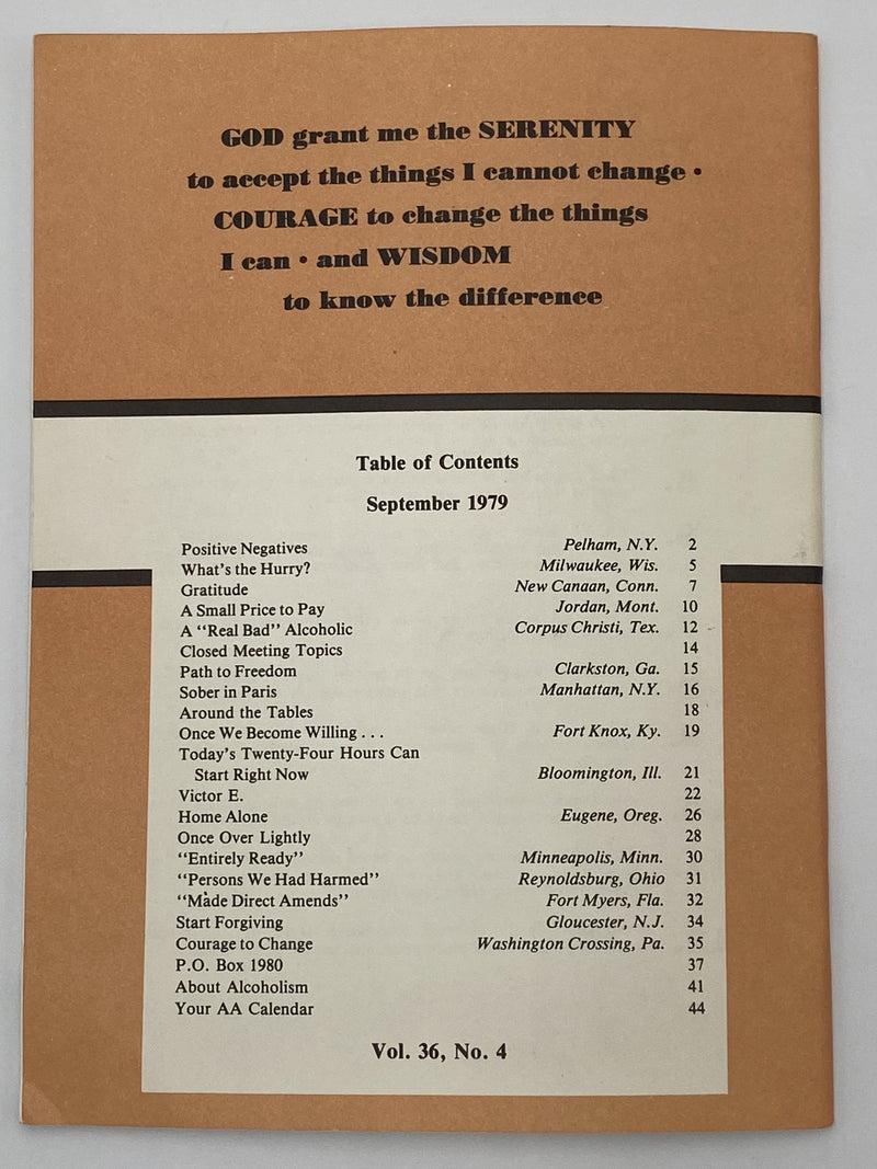 AA Grapevine - Twenty Four Hours - September 1979 Recovery Collectibles
