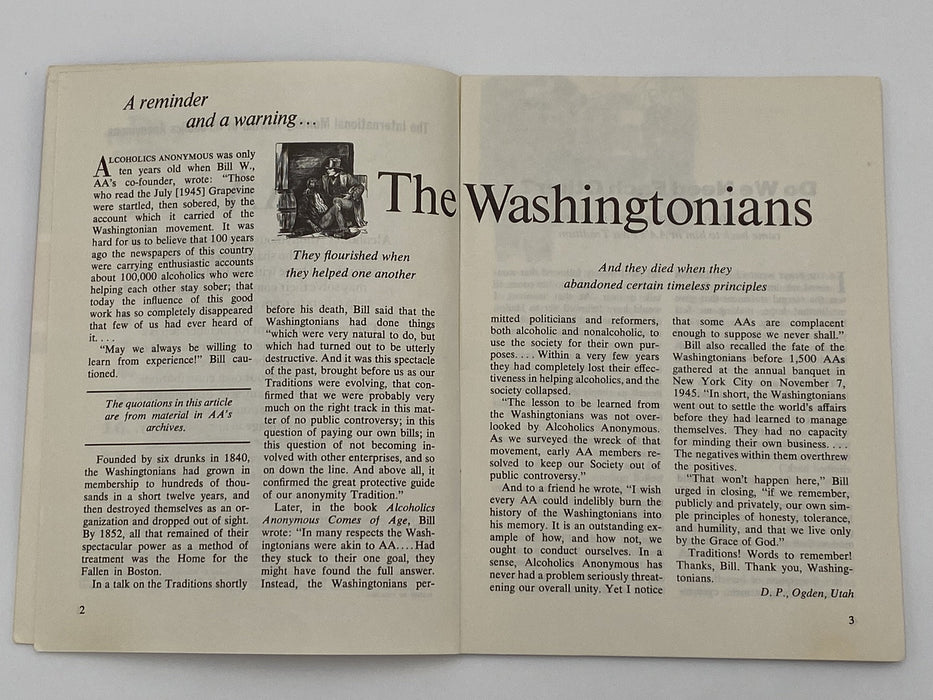 AA Grapevine - Washingtonians - July 1976 Recovery Collectibles