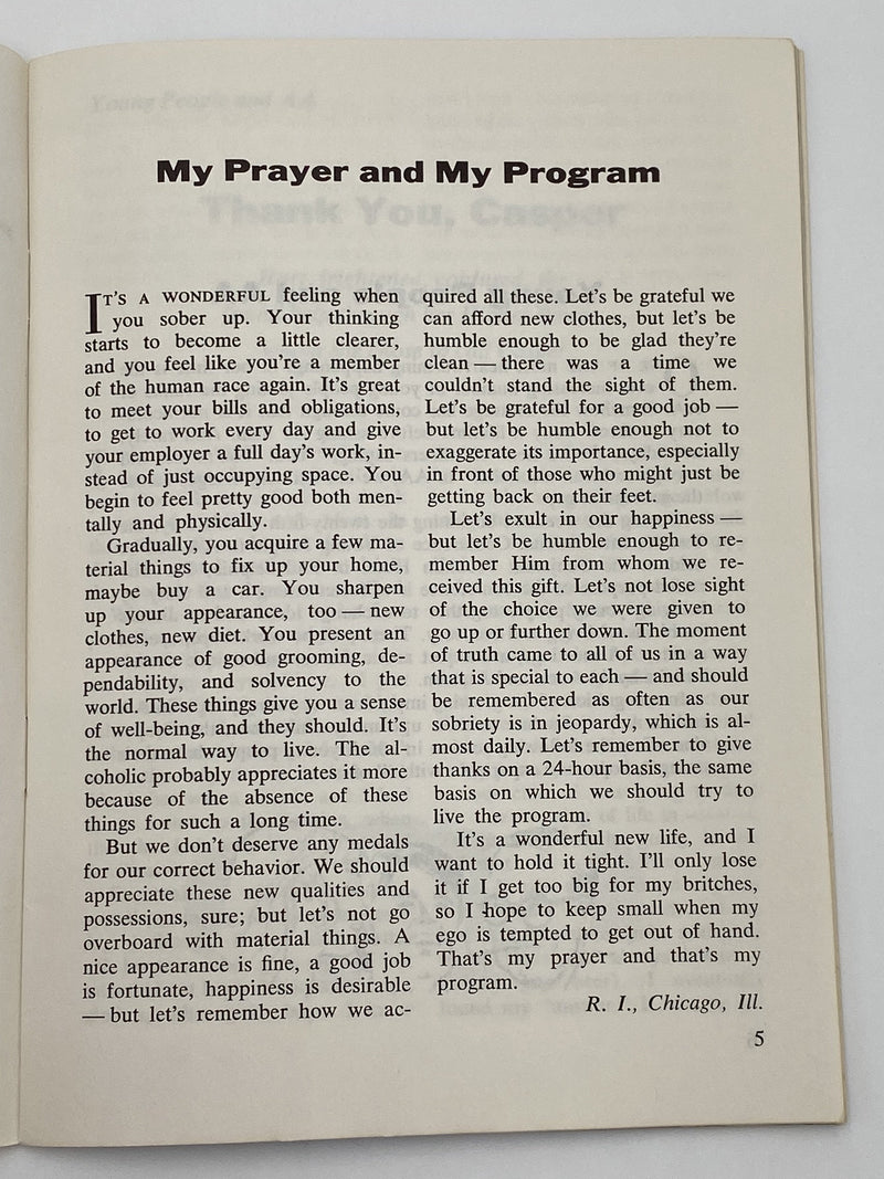 AA Grapevine - Young People and AA - July 1969 Recovery Collectibles