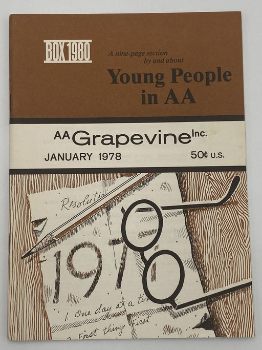 AA Grapevine - Young People in AA - January 1978 Recovery Collectibles